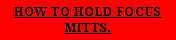 Text Box: HOW TO HOLD FOCUS MITTS.